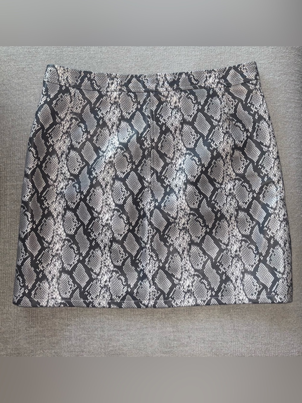BLANKNYC Snake Print Faux Leather Mini Skirt Size 27 | Y2K Zip Front - Picture 4 of 4